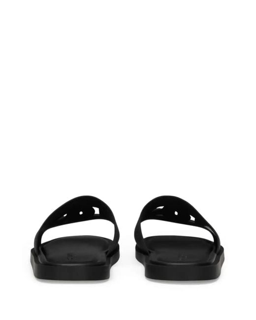 Dolce & Gabbana Black Open Toe Slide Sandals for men