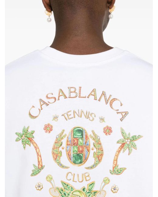 Casablancabrand White Cotton Graphic Print T-shirt for men