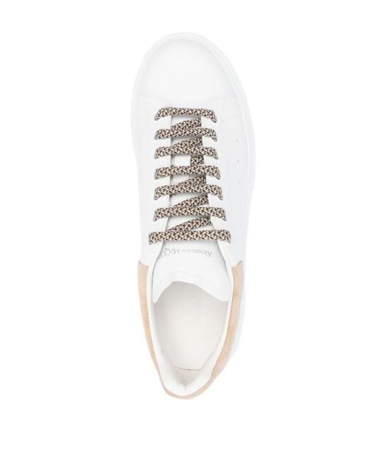 Alexander McQueen White Oversized Sneakers With Clay Suede Spoilers