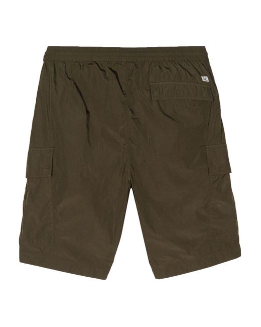C P Company Green Lens-detail Cargo Shorts for men