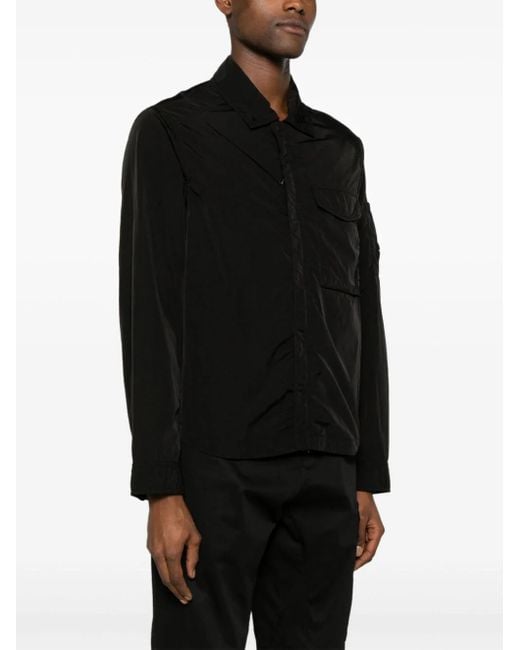 C P Company Black Chrome-r Crinkled Jacket for men