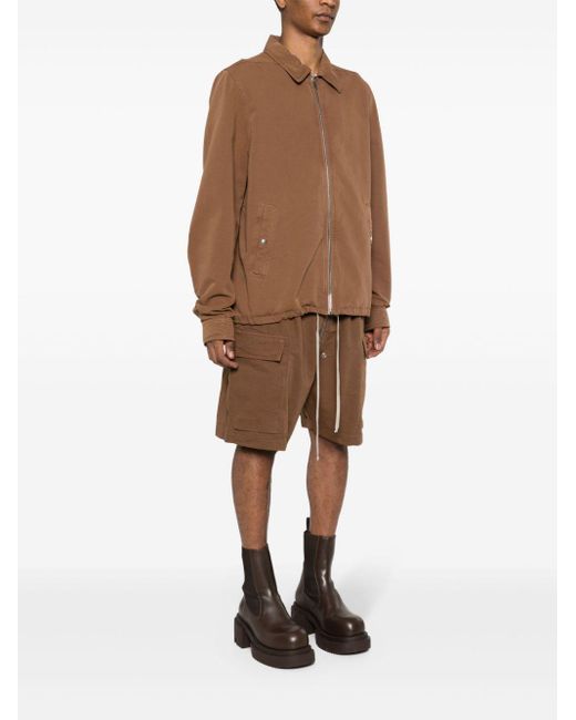 Rick Owens Brown Zipfront Cotton Twill Jacket for men