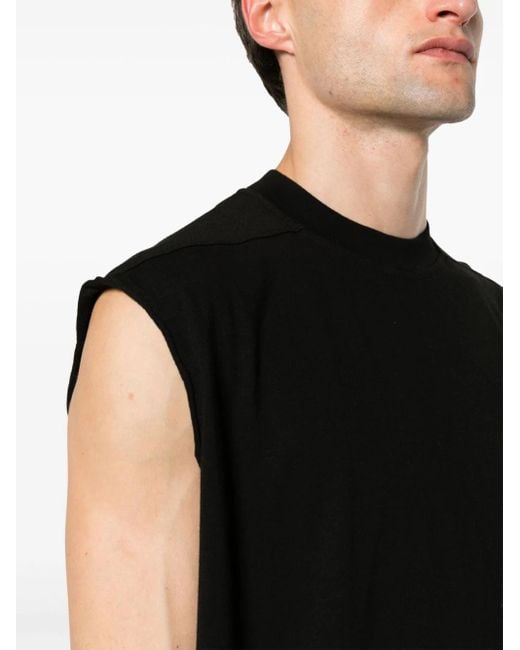 Rick Owens Black Tarp Cap-sleeve T-shirt for men