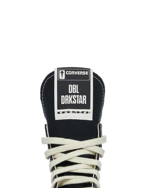 Converse DRKSHDW DBL DRKSTAR Sneakers alte in tela Chuck 70 di Rick Owens in Black da Uomo