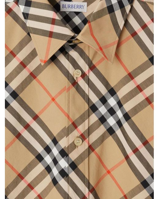 Burberry Natural Camicia In Cotone Check for men