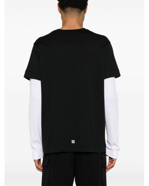 Givenchy Black T-shirt Effetto Sovrapposto for men