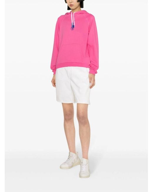 Polo Ralph Lauren Pink Embroidered-logo Jersey Hoodie