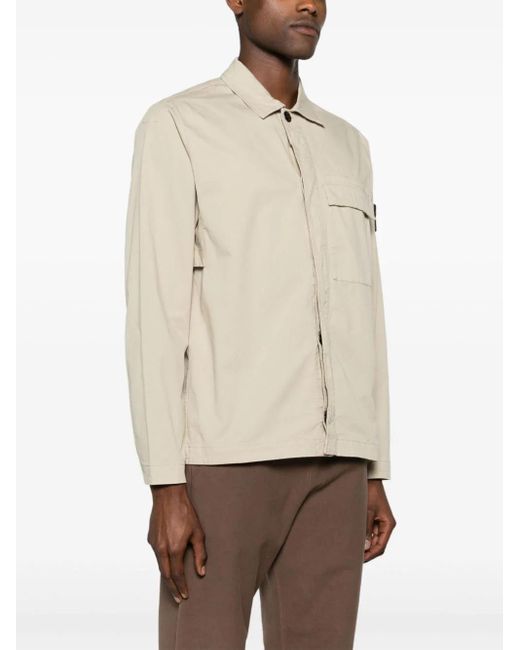 Stone Island Natural Overshirt In Cotone for men