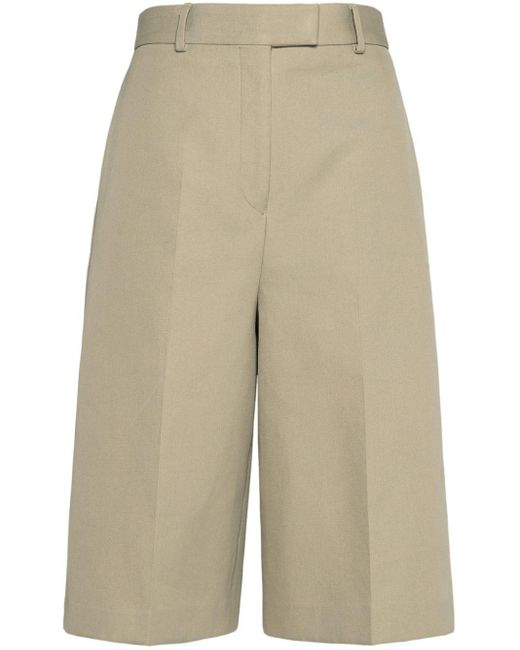 Ferragamo Natural Cotton-silk Tailored Shorts