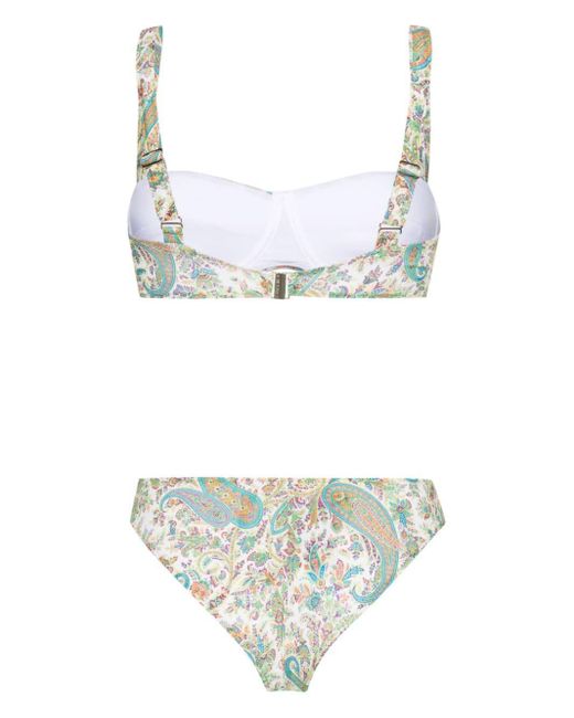 Etro White Paisley-print Bikini