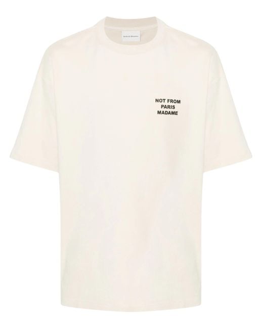 T-shirt slogan di Drole de Monsieur in White da Uomo