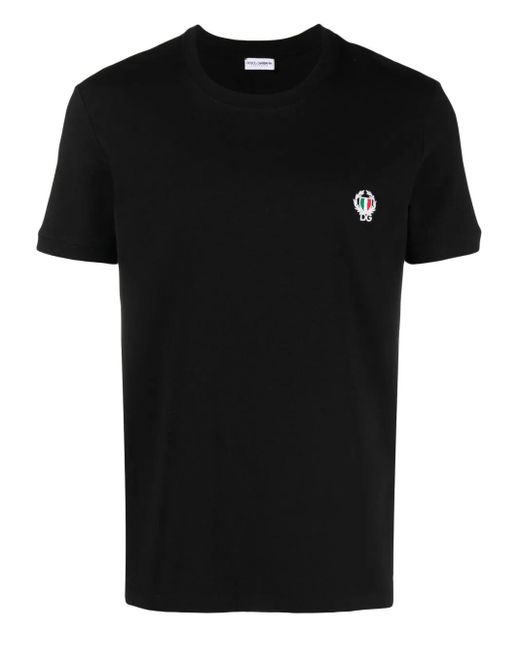 T-shirt con patch di Dolce & Gabbana in Black da Uomo