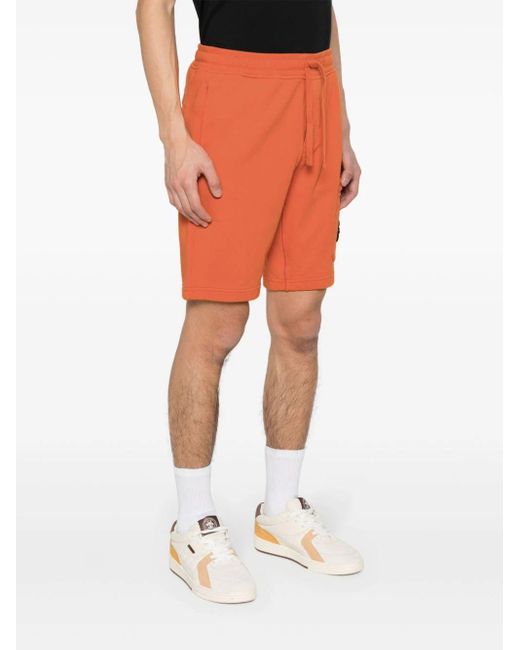 Stone Island Orange Shorts Cargo In Felpa for men