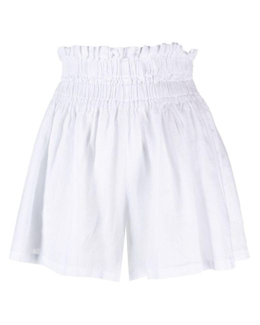 120% Lino White Shorts