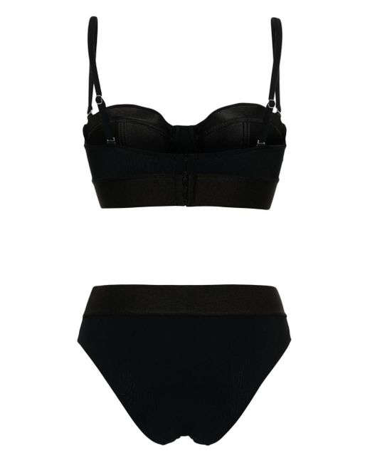 Dolce & Gabbana Black Logo-band Half-cup Bikini