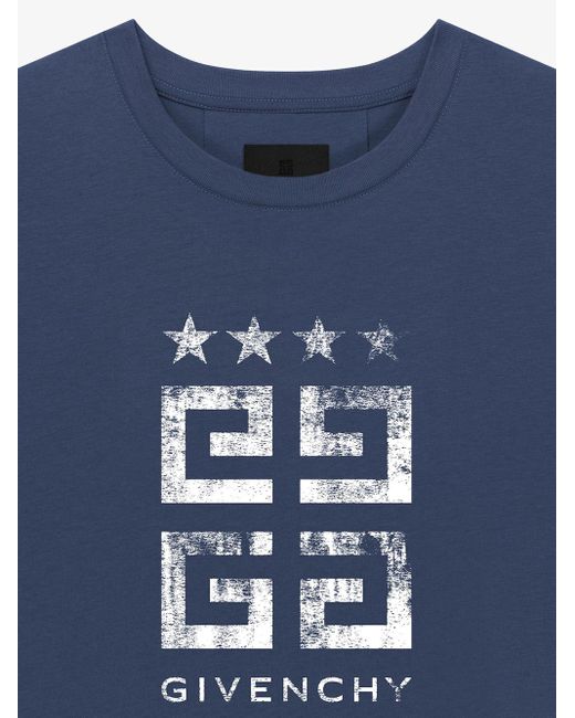 T-shirt slim 4g stars di Givenchy in Blue da Uomo