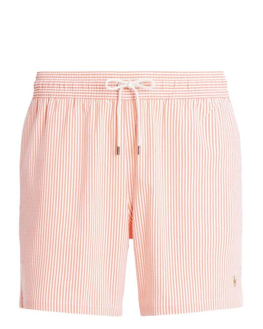 Polo Ralph Lauren Pink Stripe-pattern Swim Shorts for men