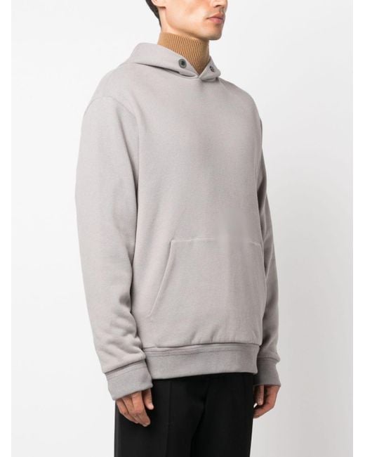 Zegna Gray Slouchy-hood Cotton Blend Hoodie for men