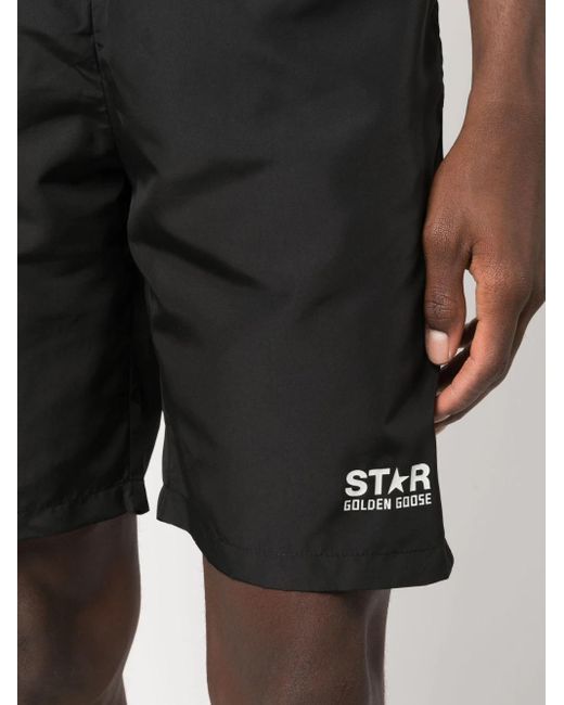 Golden Goose Deluxe Brand Black Star/ M` Shorts Diego Wide Leg Boxing for men