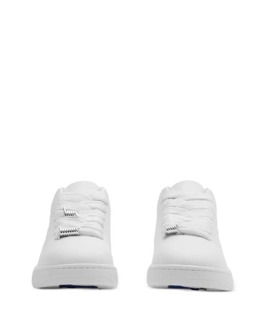 Burberry White Leather Box Sneakers for men