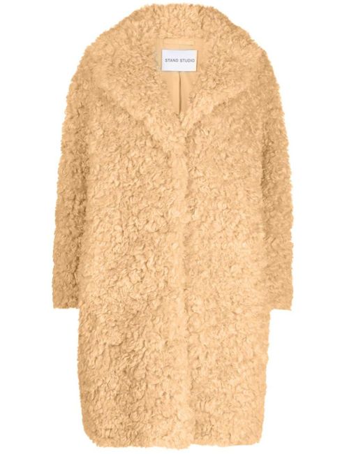 Stand Studio Natural Camille Faux-shearling Coat