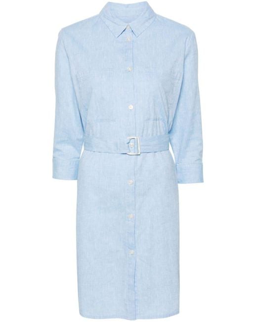 Woolrich Blue Belted Shirt Minidress