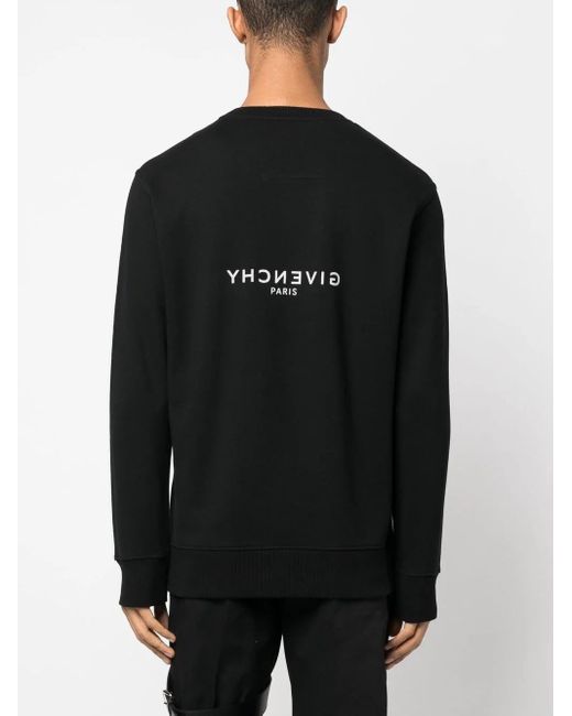 Felpa girocollo con logo di Givenchy in Black da Uomo