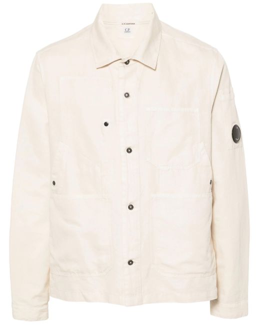 C P Company Natural Lens-detail Long-sleeve Shirt for men