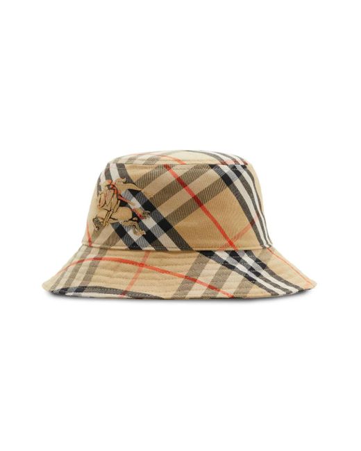 Burberry Natural Neutral Vintage Check Bucket Hat - Men's - Cotton for men