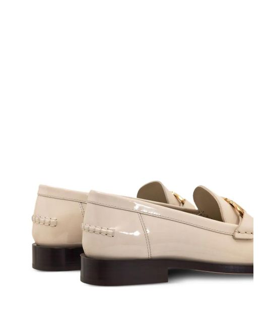 Ferragamo Natural Patent Leather Loafers