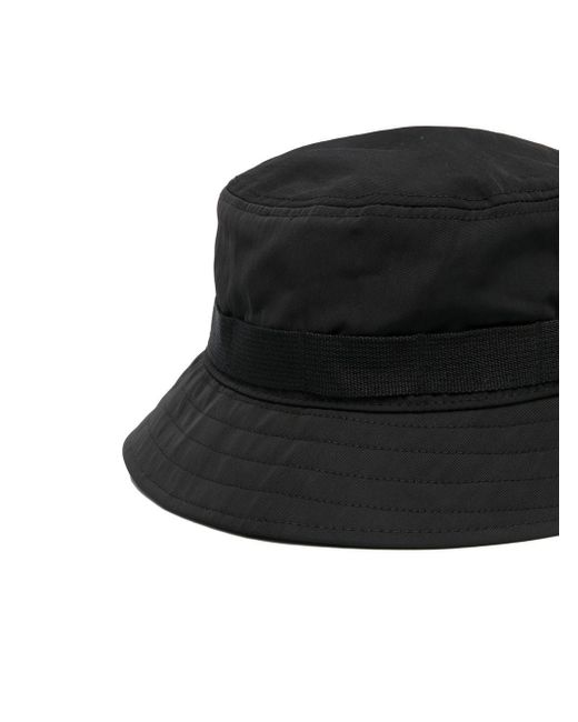KENZO Black Bucket Hat With Print for men
