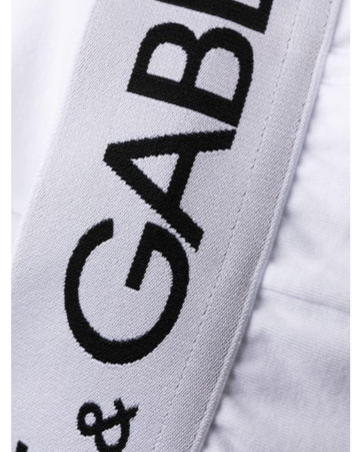 Dolce & Gabbana White Logo-waistband Stretch Boxers for men