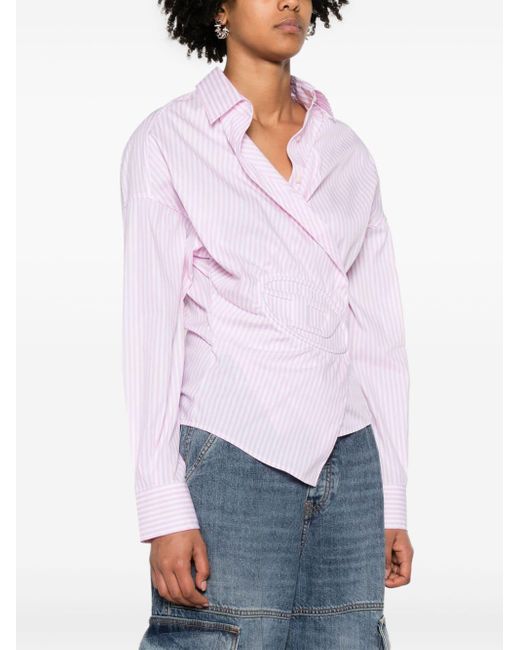 Camicia D-Sizen-N2 a righe di DIESEL in Pink