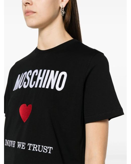 Moschino Black T-Shirt With Print