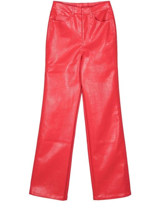 Pantaloni dritti in finta pelle di ROTATE BIRGER CHRISTENSEN in Red