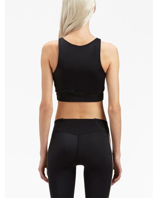 Palm Angels Black Cropped Top With Print