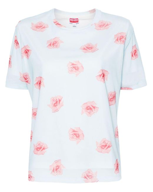 T-shirt Rose con stampa di KENZO in White