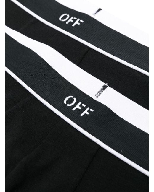 Set di 2 slip con banda logo di Off-White c/o Virgil Abloh in Black da Uomo