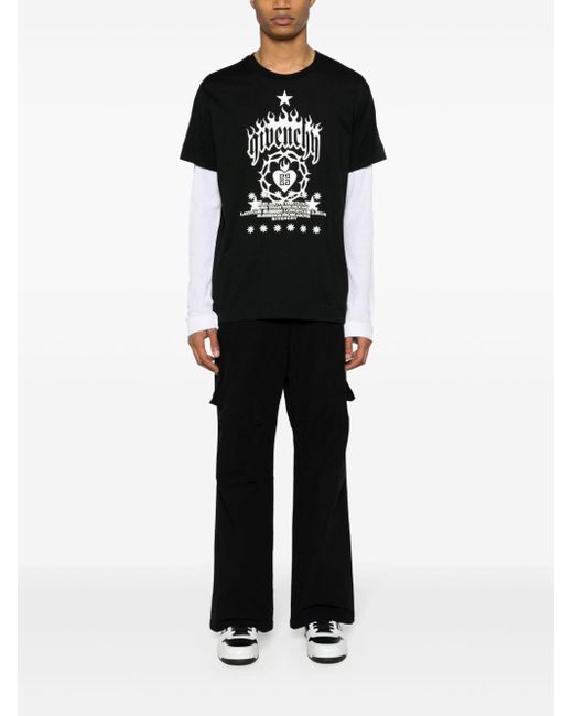 Givenchy Black T-shirt Effetto Sovrapposto for men
