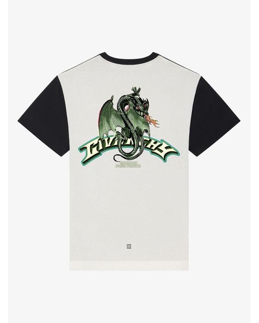 T-shirt con stampa dragon di Givenchy in Black da Uomo
