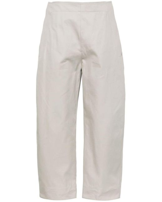 Bottega Veneta White Wide-leg Cotton Trousers - Women's - Cotton