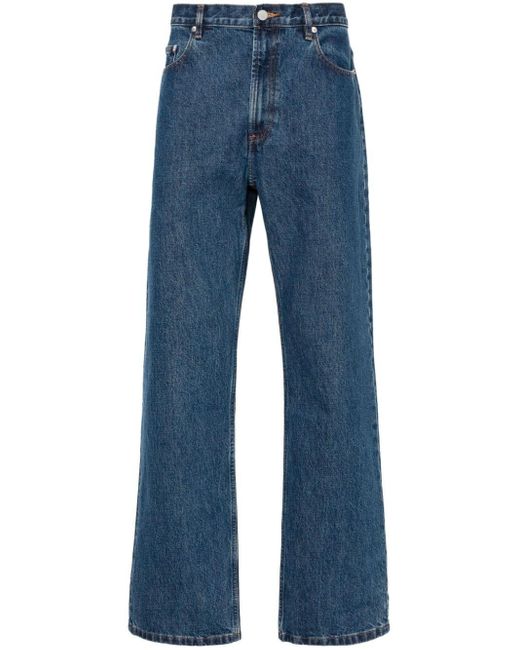 A.P.C. Blue Mid-rise Straight-leg Jeans for men