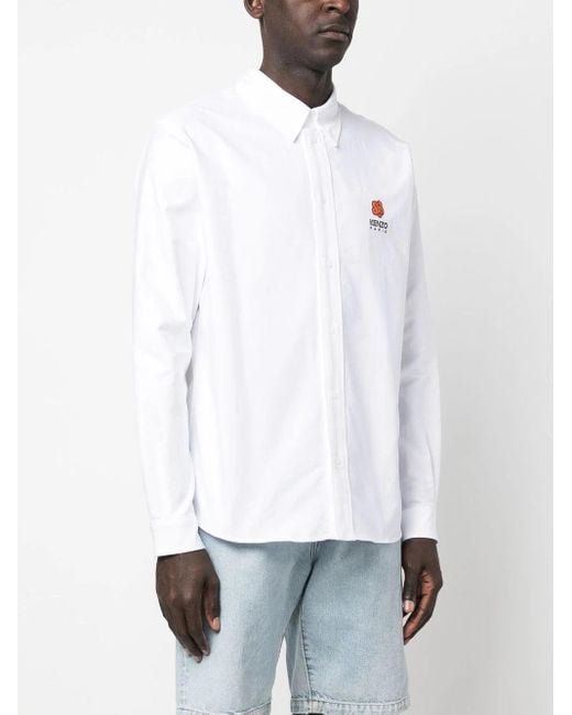 KENZO White Camicia Boke Flower for men