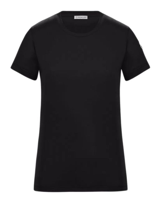 Moncler Black T-shirt Con Logo
