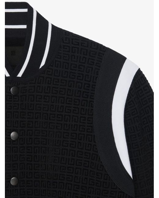 Bomber in maglia 4g effetto velluto di Givenchy in Black da Uomo