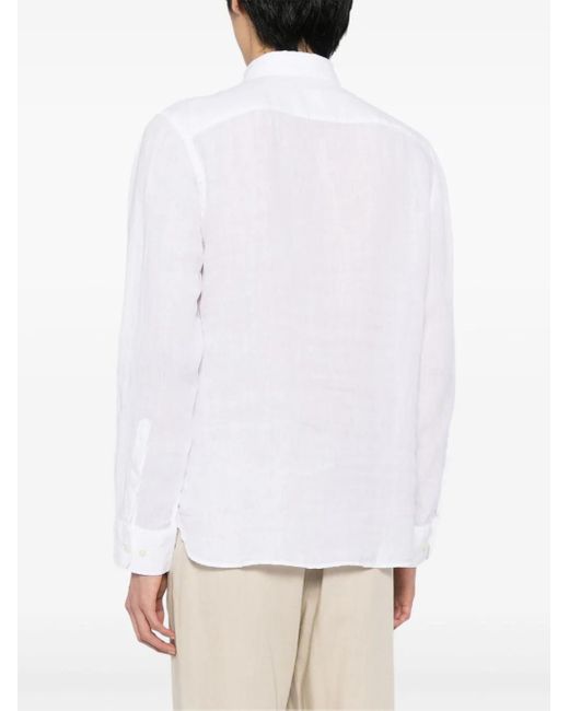120% Lino White Camicia Slim-fit for men