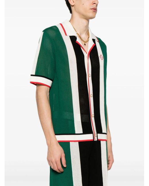 Camicia a righe di Casablancabrand in Green da Uomo
