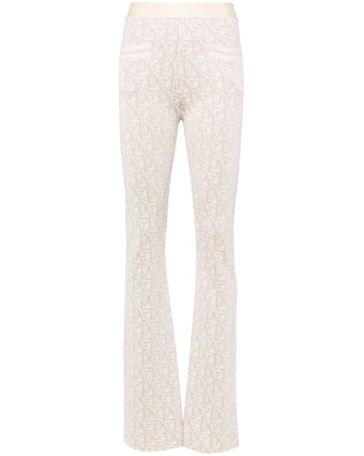 Palm Angels Natural Flared Trousers With Medium Rise