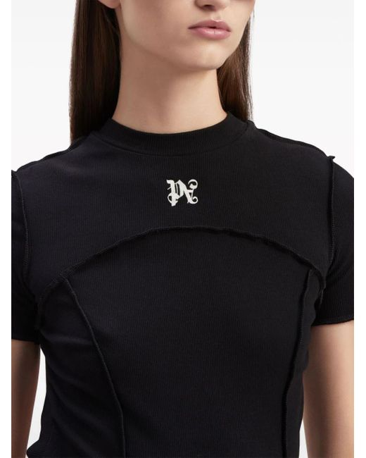 Palm Angels Black Embroidered Logo Dress