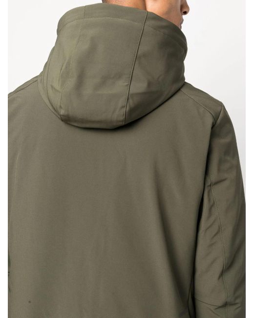 Woolrich Green Embossed-logo Hooded Parka Coat for men